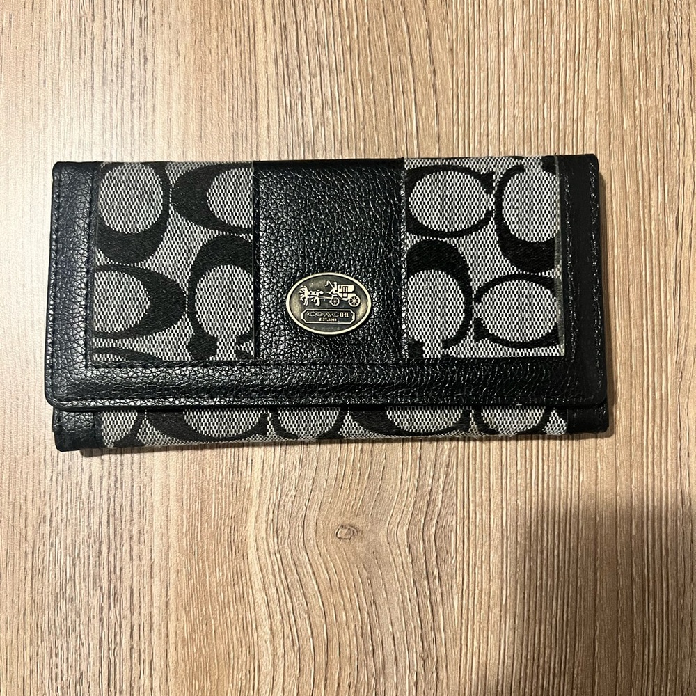 Coach Black and Gray Signature Wallet